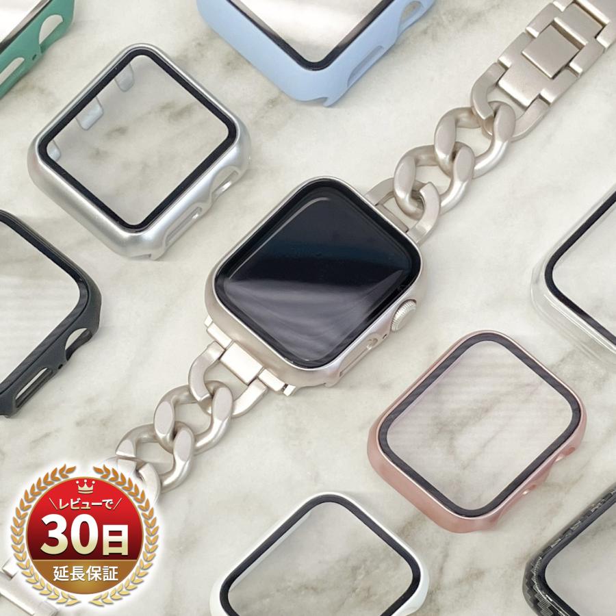 贈答品 Apple Watch ガラス クリア ケース アップル ウォッチ series SE カバー ケース 本体  画面 保護 41 45 44 42 40 38 mm 耐衝撃 シンプル