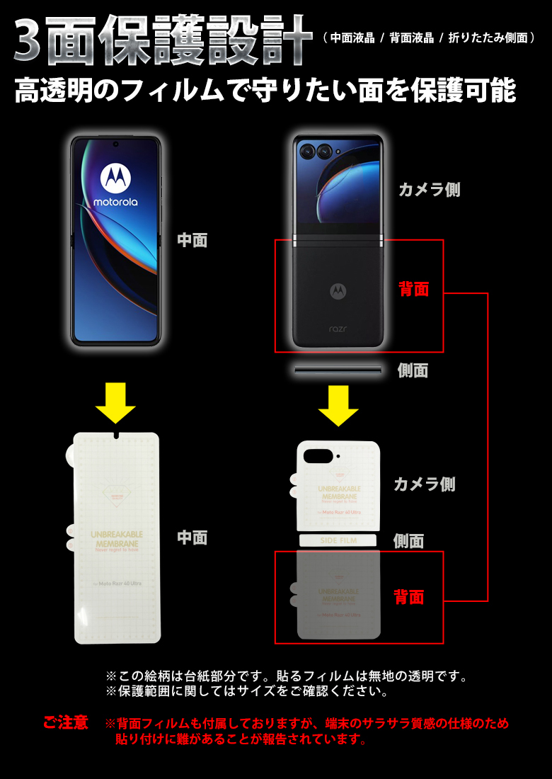 FIRME Motorola razr 40 ultra フィルム 指紋認証 顔認証 スマホ