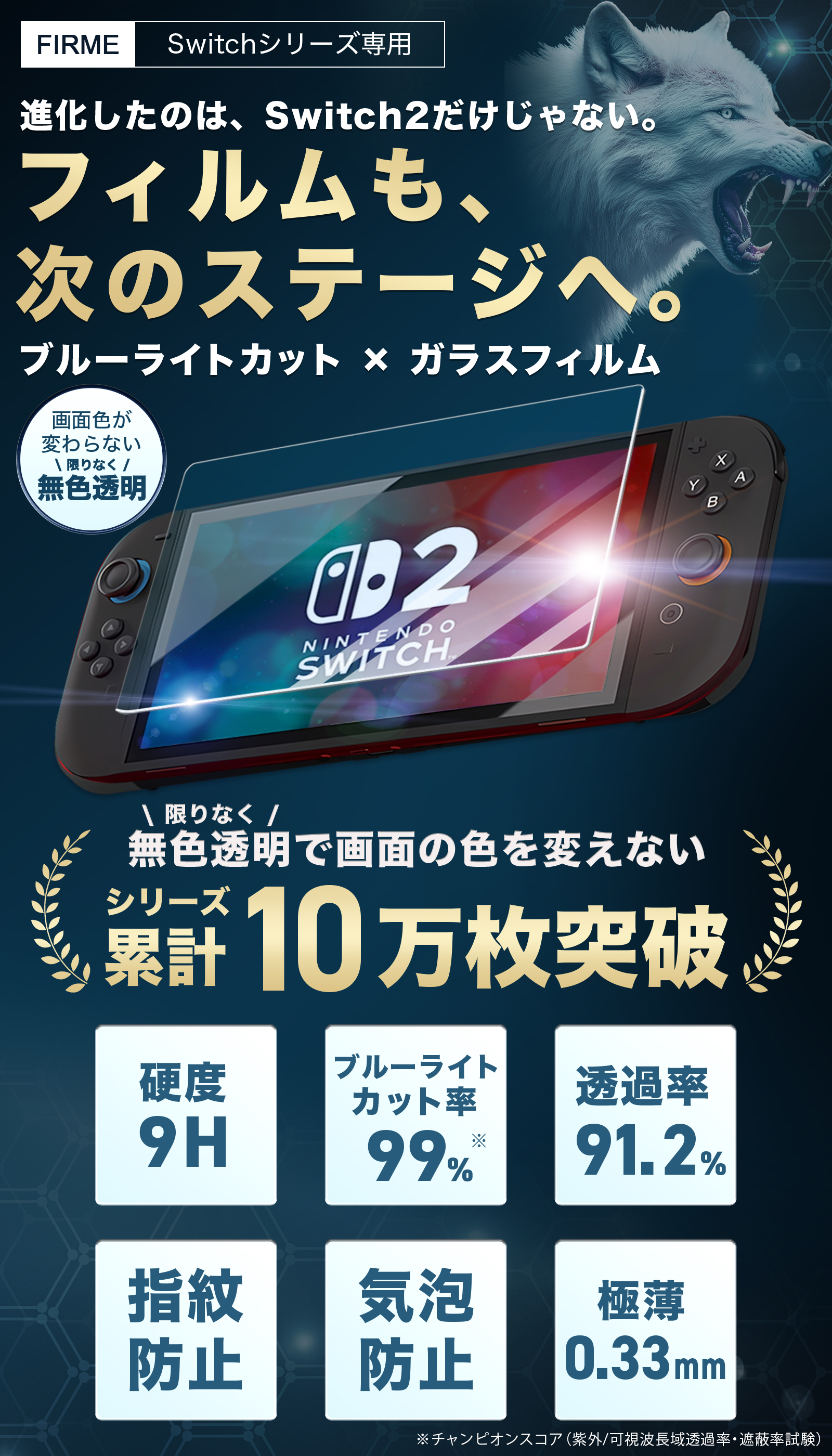 Nintendo Switch 2 ガラス フィルム ブルーライト カット Nintendo Switch 2 ガラス フィルム ブルーライト カット