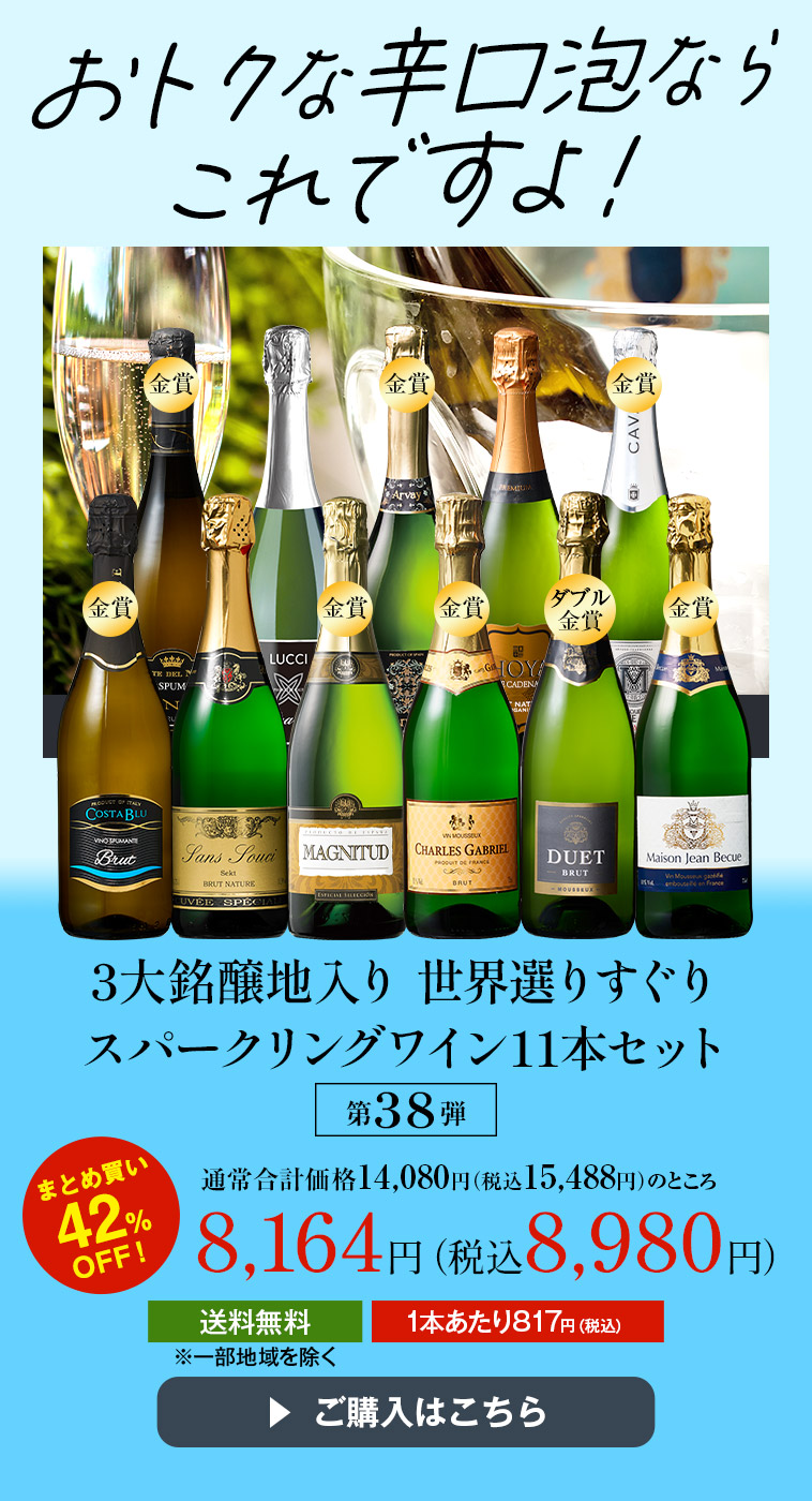 3大銘醸地入り 世界選りすぐりスパークリングワイン11本セット 第38弾