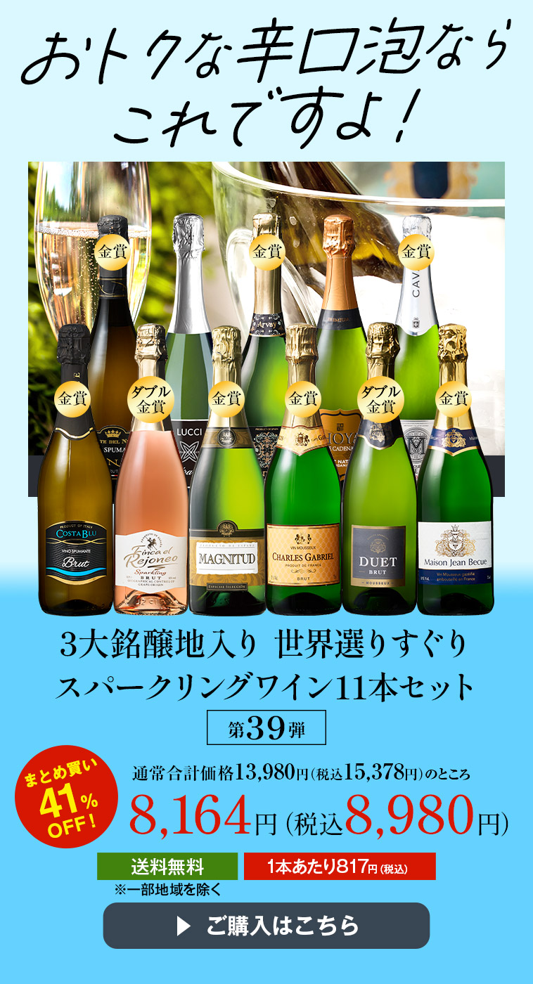 3大銘醸地入り 世界選りすぐりスパークリングワイン11本セット 第39弾