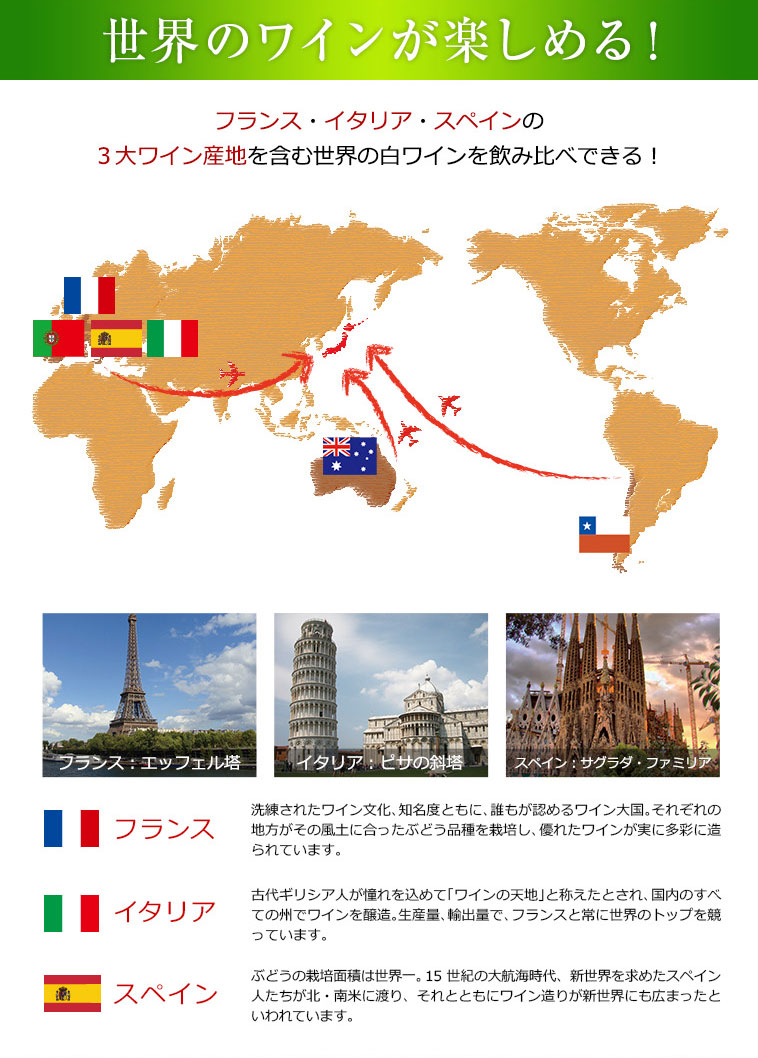 世界のワインが楽しめる!