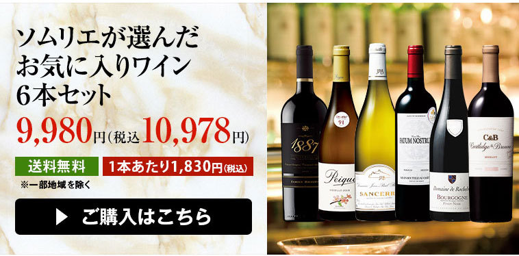 ワイン ワイン ワインセット ソムリエが選んだお気に入りワイン６本セット 送料無料 MyWineClub