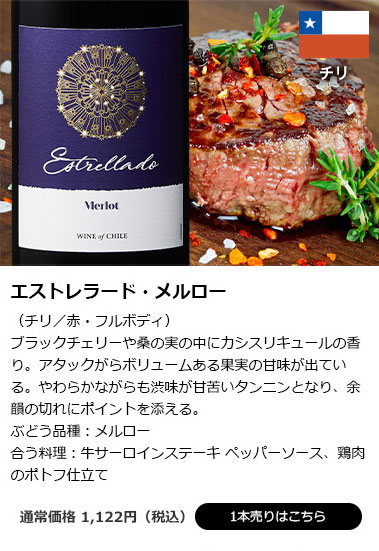 エストレラード・メルロー(チリ/赤・フルボディ)
