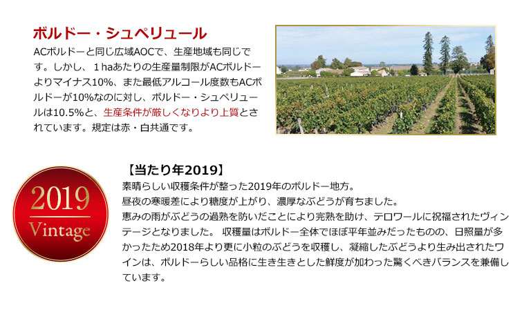 ボルドー・シュペリュール＆当たり年2019
