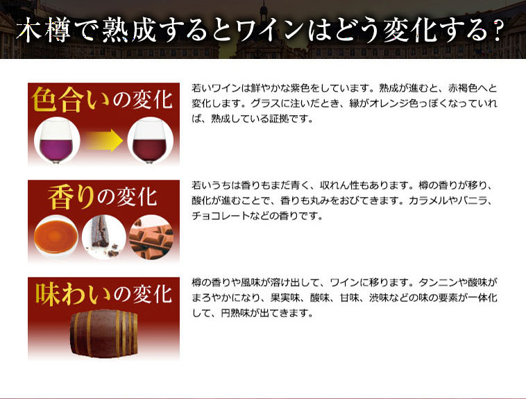 木樽で熟成するとワインはどう変化する？