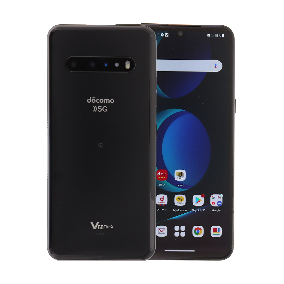 L-51A V60 ThinQ 5G 128GB ドコモ SIMロック解除済み 中古 スマホ スマートフォン Cランク 本体