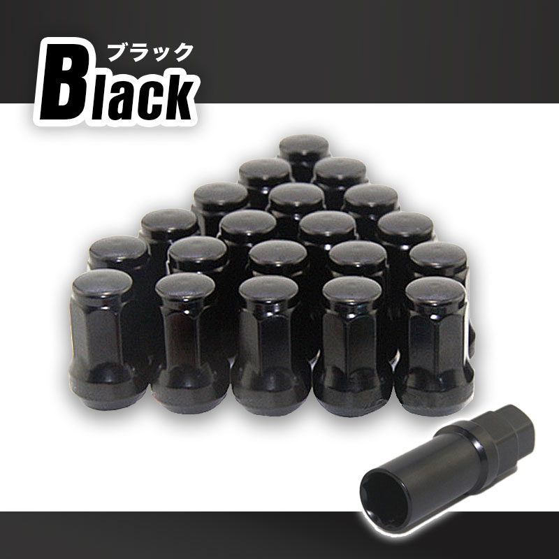 ホイールナット ホイールロックナット 黒 赤 青 m12 P1.25 P1.5 トヨタ キャップ スチール ソケット ヘプタゴン レーシングナット  レンチ 盗難防止 ボルト