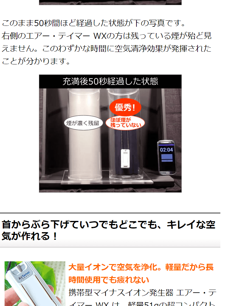 空気清浄機 小型 携帯 首掛け ネックレス型 エアー・テイマー WX