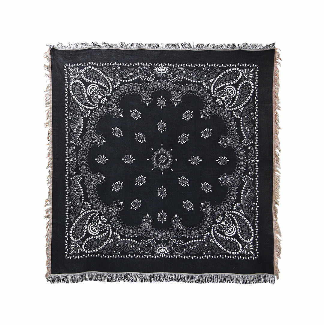 バンダナ スローケット ペイズリー Bandana Throwket Paisley Black