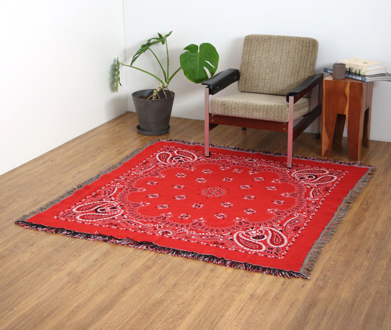 バンダナ スローケット ペイズリー Bandana Throwket Paisley Red