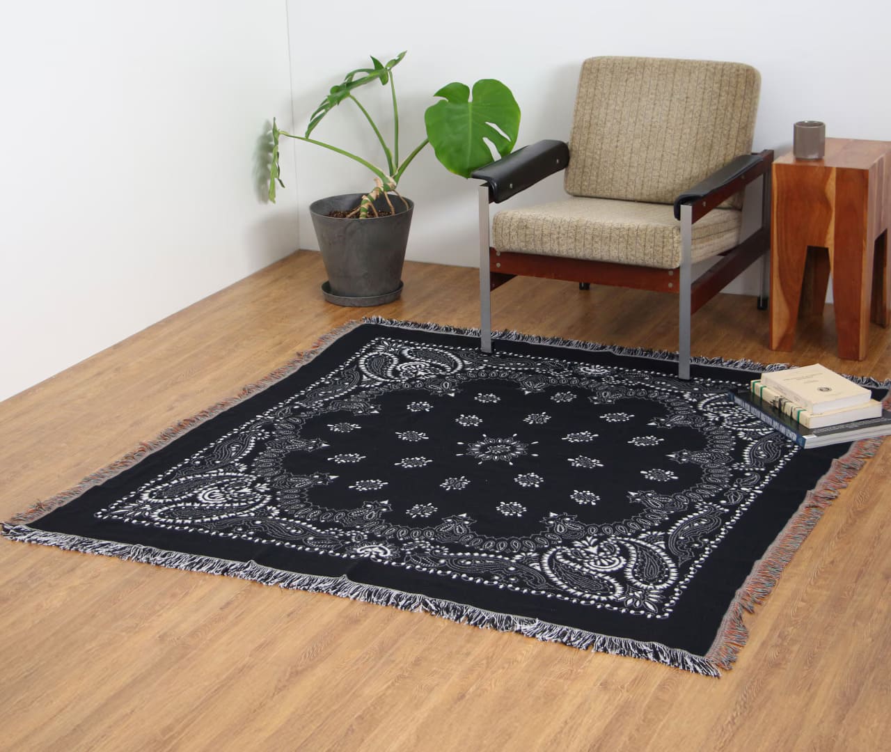 バンダナ スローケット ペイズリー Bandana Throwket Paisley Black
