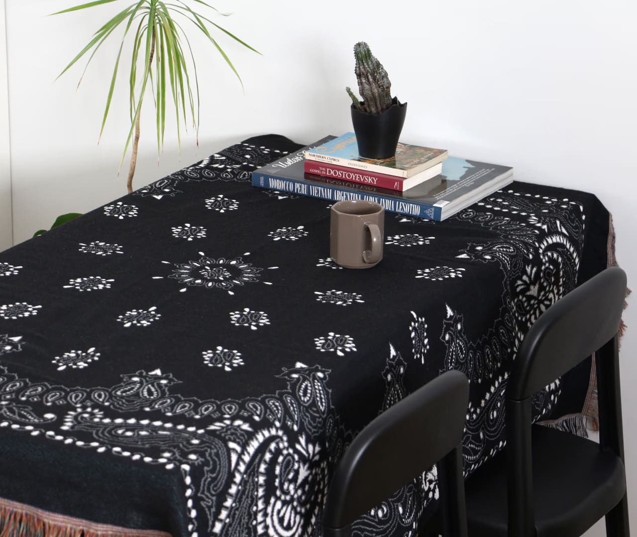 バンダナ スローケット ペイズリー Bandana Throwket Paisley Black