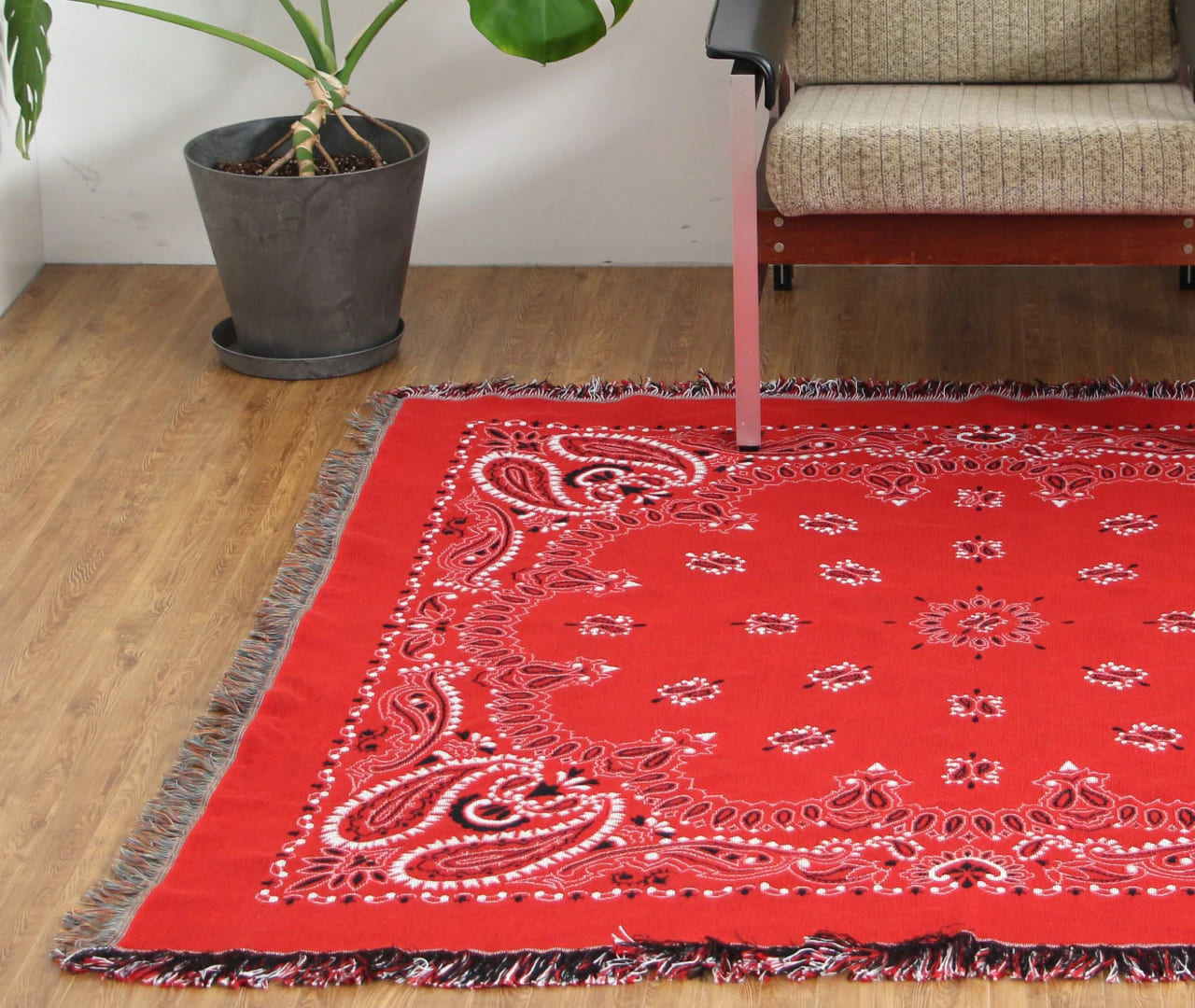 バンダナ スローケット ペイズリー Bandana Throwket Paisley Red