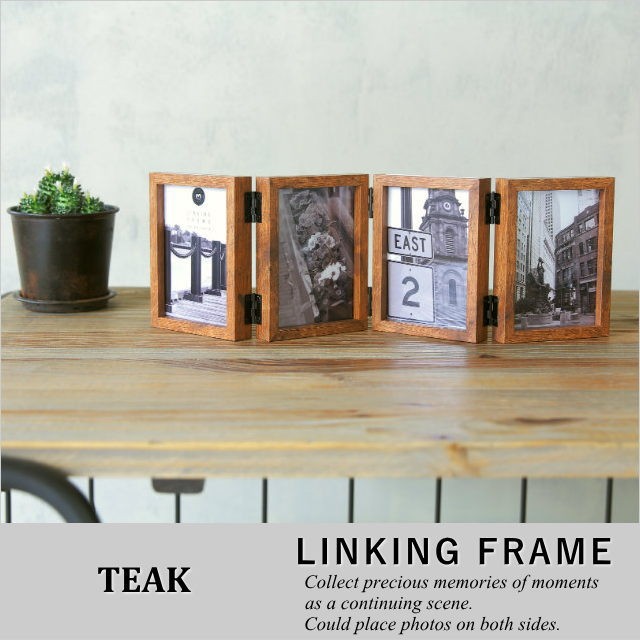 フォトフレーム リンキング フレーム Linking Frame TEAK L版 写真立て