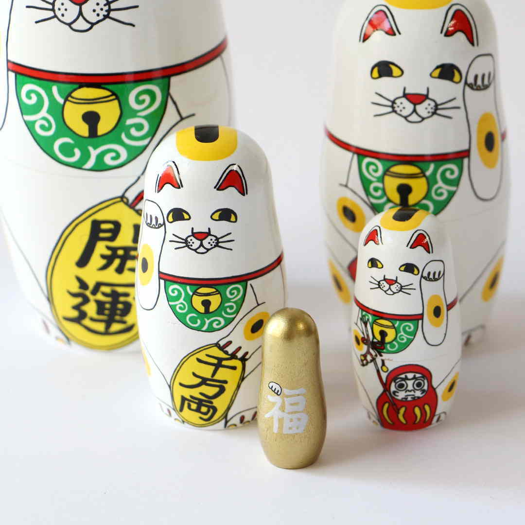 ラッキーキャット Lucky Cat マトリョーシカ midori komatsu 招き猫