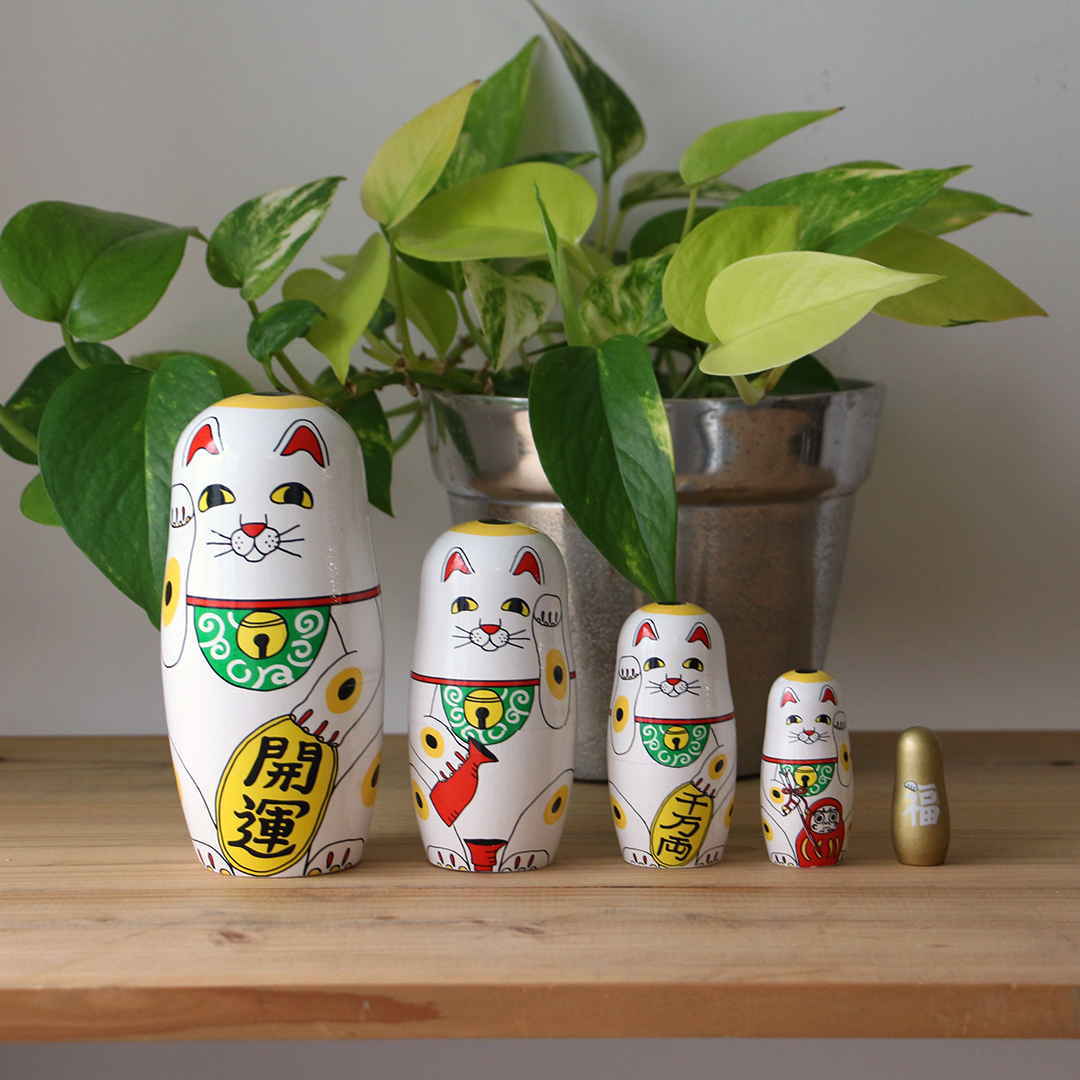 ラッキーキャット Lucky Cat マトリョーシカ midori komatsu 招き猫