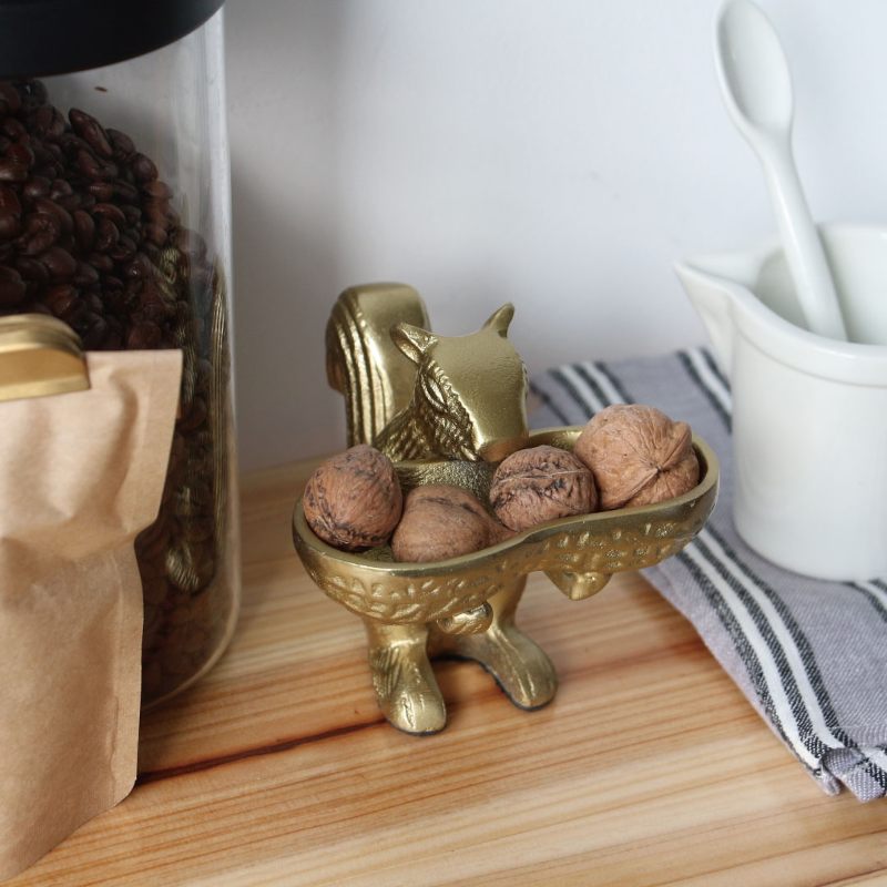 アルミ トレイ 小物入れ リス Squirrel & Nuts Gold ゴールド