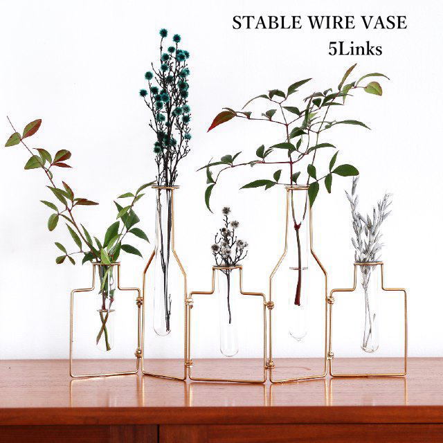 STABLE WIRE VASE 一輪挿し アイテム勢ぞろい - 花瓶・フラワースタンド