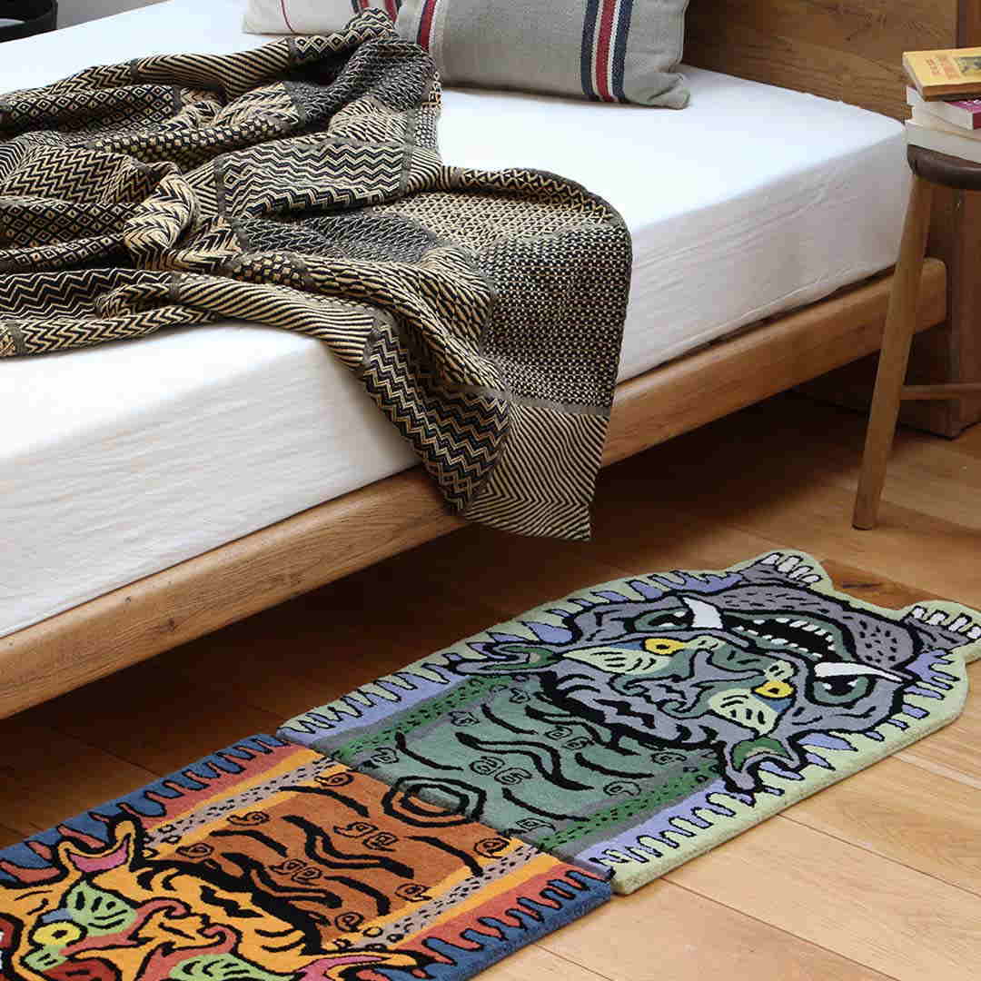 チベタンタイガーラグ H2-75 Gray グレー 70×50cm Tibetan Tiger Rug