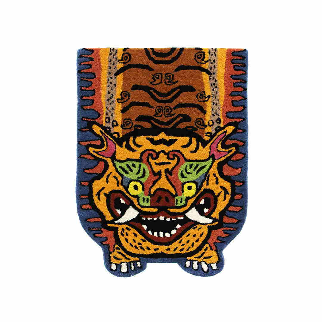 チベタンタイガーラグ H2-75 Yellow イエロー 70×50cm tibetan tiger