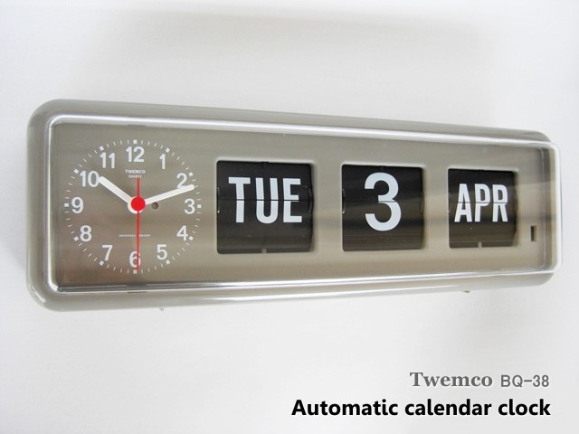 トゥエンコ カレンダークロック Twemco Calendar Clock BQ-38 グレー