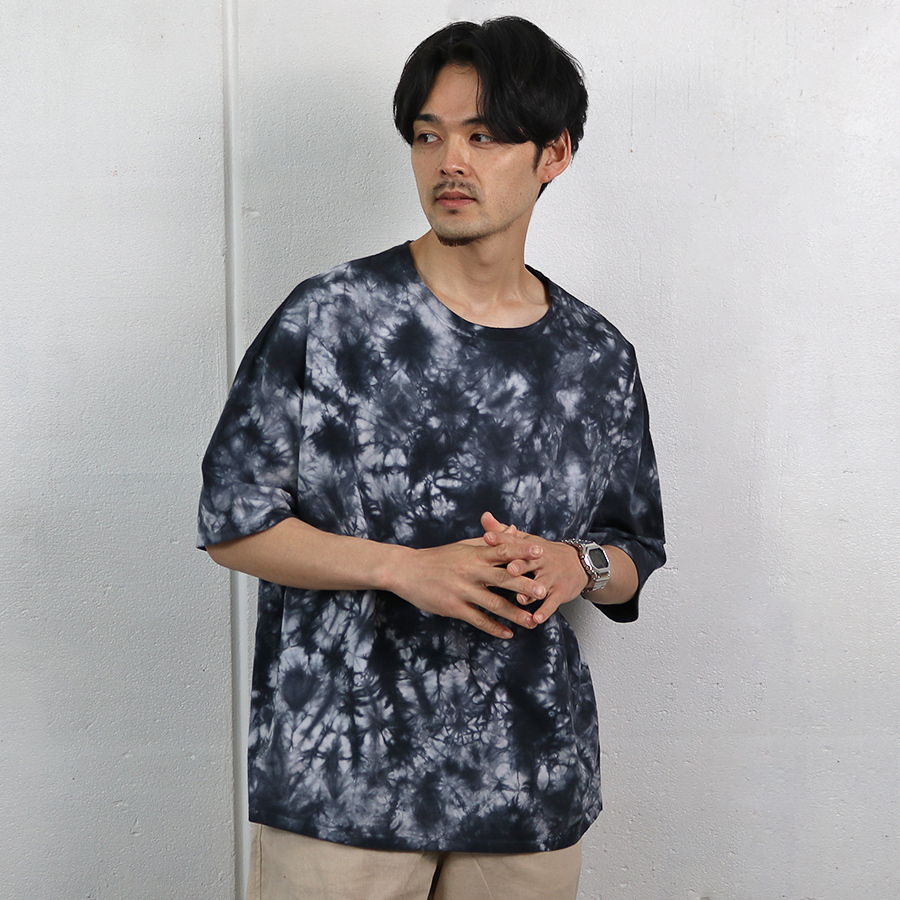 Tシャツ メンズ トップス 半袖 タイダイ染め マーブル 幾何学