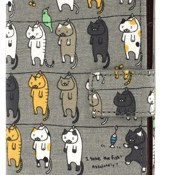 iPhone15 手帳型 スマホケース 干し猫 かわいい 綿 100％布地 アイフォン15 アイフォンケース 携帯カバー｜n-style｜03
