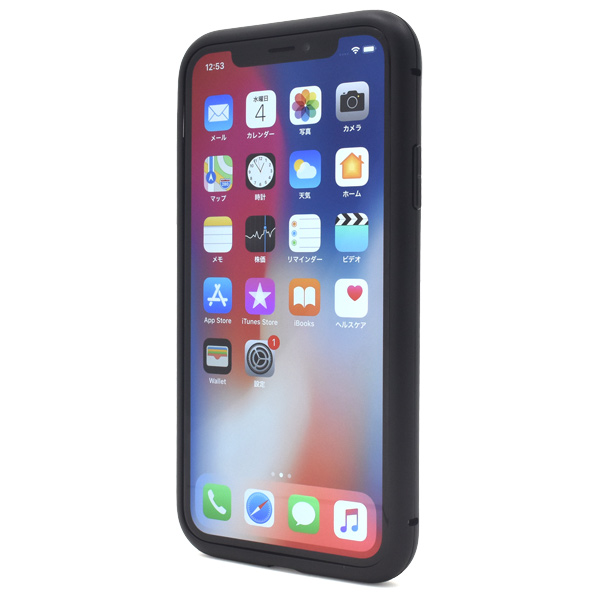 iPhoneX iPhoneXS 共通 対応　 背面ガラスバンパーケース アイフォンケース アイフォ...