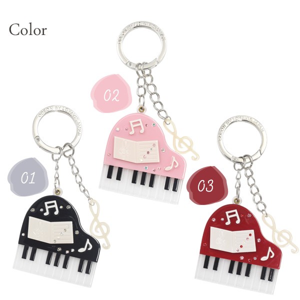 ムラ　ホリデーラッピング、チャーム付き バッグチャーム ピアノ 楽器 アクリルキーホルダー 音楽
