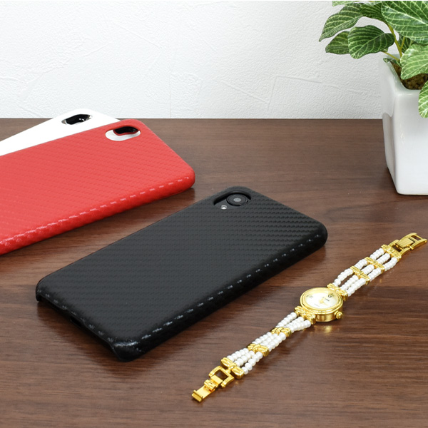 Galaxy A23 5G カバー ケース カーボン調 合皮レザー ハードケース