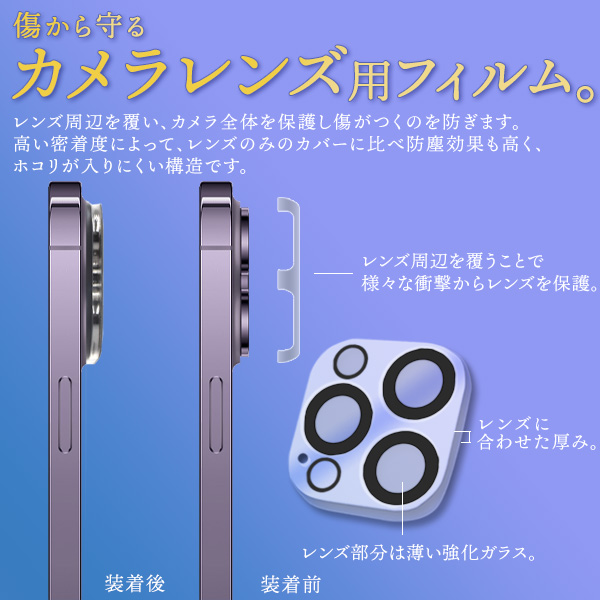PLATA（プラタ） iPhone14Pro iPhone14ProMax カメラレンズ保護 ガラス