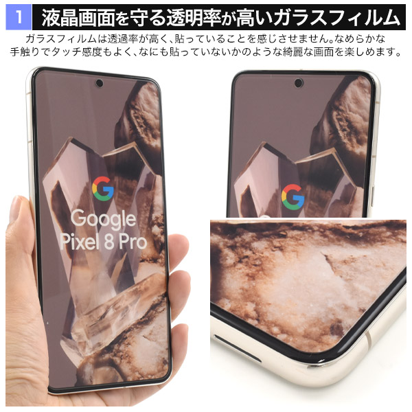 Google Pixel Pixel8 Pro ガラスフィルム 液晶画面保護 貼り付けキット