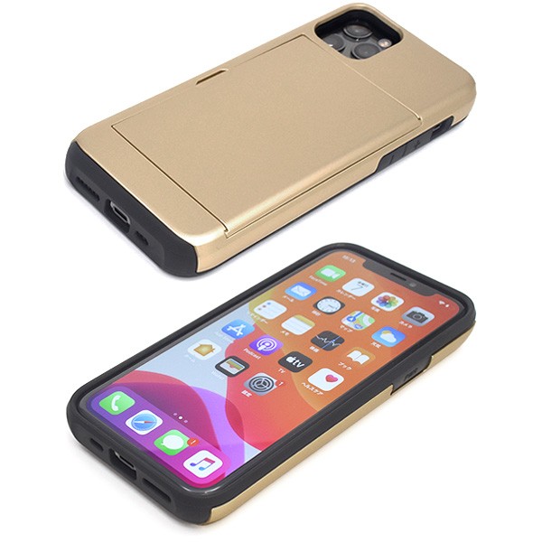 PLATA（プラタ） iPhone11 Pro カバー ケース 背面カード収納 スライド