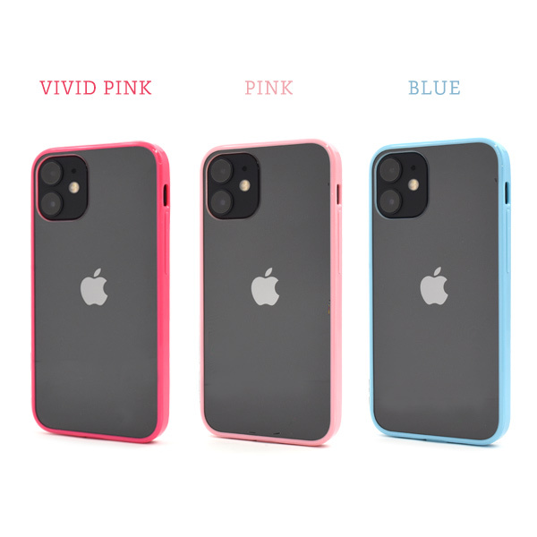 PLATA（プラタ） iPhone12mini カバー ケース 背面クリアー×カラー