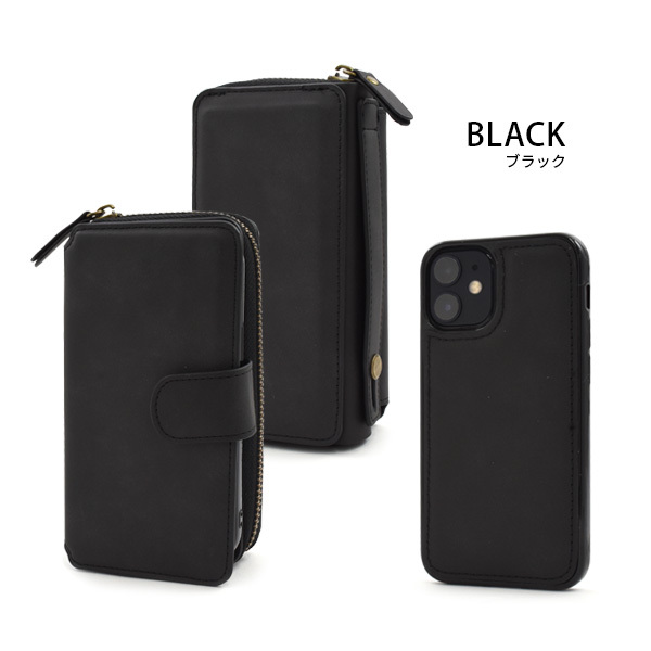 PLATA iPhone12mini 専用 手帳型ケース お財布 大容量収納