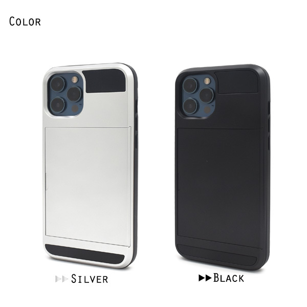 PLATA iPhone12ProMax カバー ケース スライド式カード収納 IC