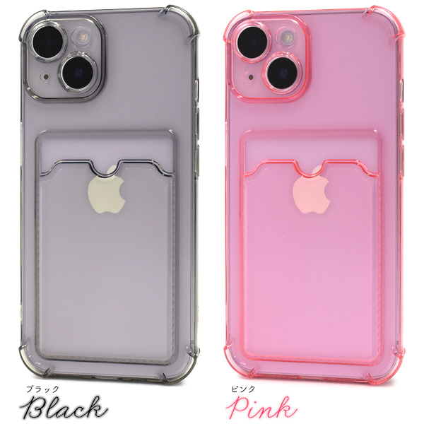 PLATA iPhone14 カバー クリアケース カード・チェキ収納背面
