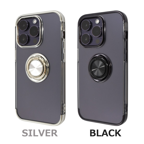 PLATA iPhone14 Pro (6.1インチ)専用 スマホリング付き メタル