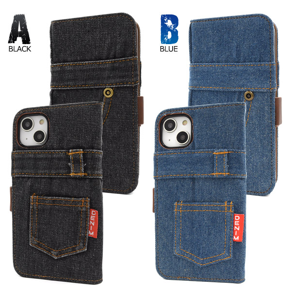 PLATA iPhone14 Plus (6.7インチ)専用 ジーンズデザイン手帳型