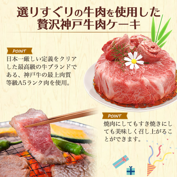 牛肉 ギフト 肉ケーキ 誕生日祝 最高級A5等級 神戸牛 600g すき焼き 焼肉 肩ロース モモ 贈答用 国産黒毛和牛 贈答用 お歳暮 お中元 贈り物