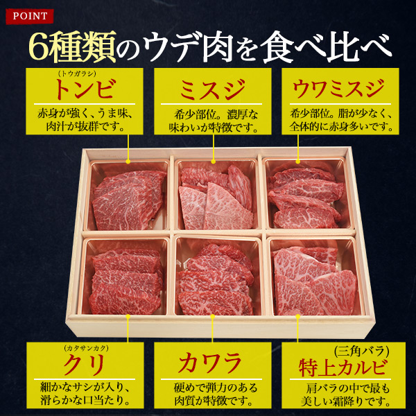 神戸ビーフ 神戸牛 A5ランク 焼肉セット 希少部位 6種 食べ比べ 480g