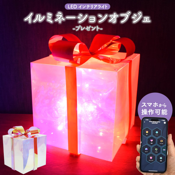 イルミネーションライト LED プレゼントボックス 26x20cm 光のオブジェ