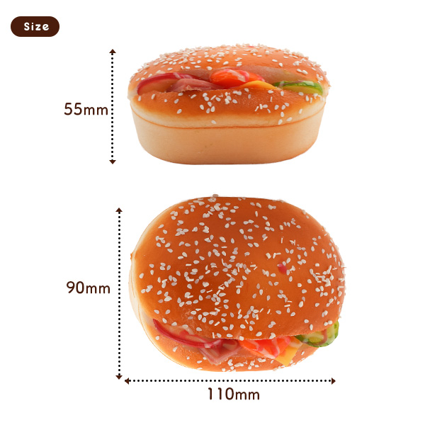 ②　くまのハンバーガーセット　マグネット　フェイクフード　フェイクスイーツ スクイーズ エビベーコンバーガー マグネット付き 食品サンプル