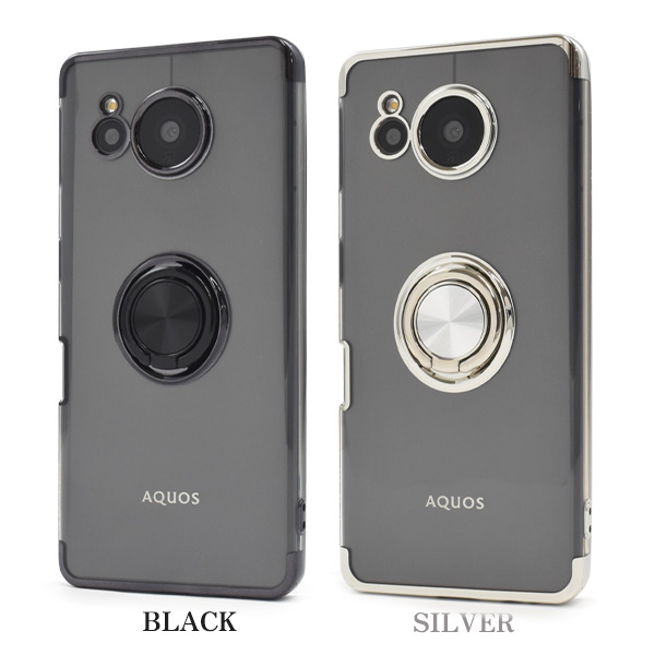 AQUOS sense7 plus ケース カバー メタリック 背面クリアー