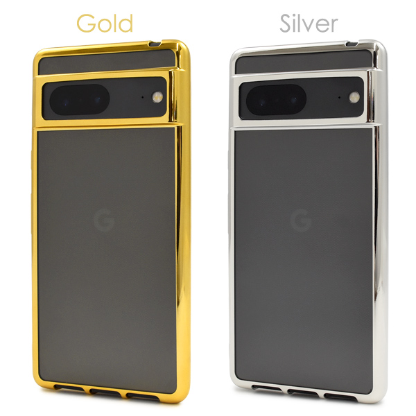Google Pixel 7 ケース・カバー付き Google Pixel Pixel7 ケース カバー メタリックバンパー×背面クリアー