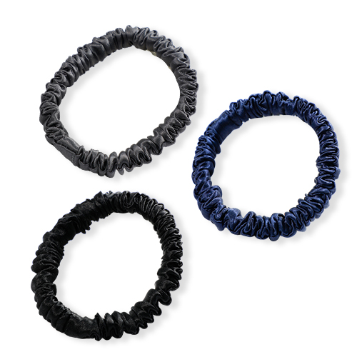 クーポンで1026円 シルク ヘアゴム 3set シュシュ 跡がつかない