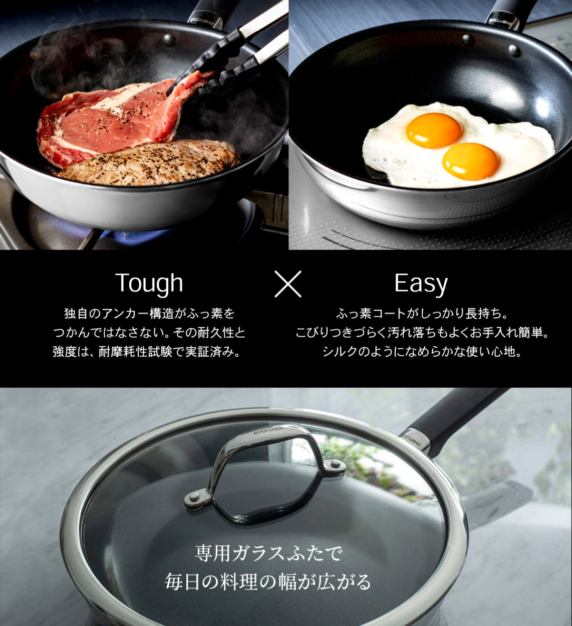 evercook Pro フライパン 26cm IH対応 EFPPR26 エバークックプロドウシシャ)) : zz4550283673430 :  neut tools(ニュートツールズ) - 通販 - Yahoo!ショッピング