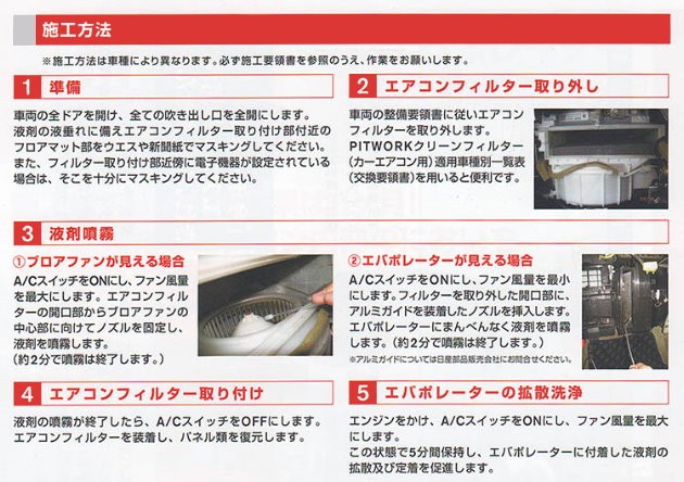 日産 エバポレーター洗浄・抗菌剤 6ヶ月 ニッサン・ピットワーク