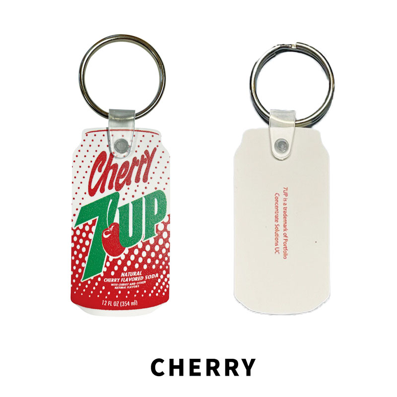 7UP セブンアップ RUBBER KEYCHAIN LOGO CHERRY CAN BOTTLE ラバーキーホルダー キーリング キーチェーン  アメリカ ファッション 小物 アメカジ グッズ